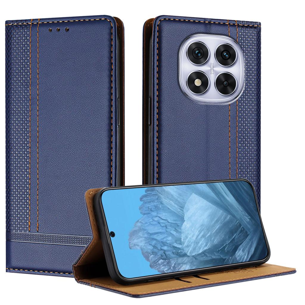 Для Xiaomi Redmi Note 14 Pro 5G чехол L-образный сетчатый узор кожаный чехол-подставка для телефона с отделениями для карт