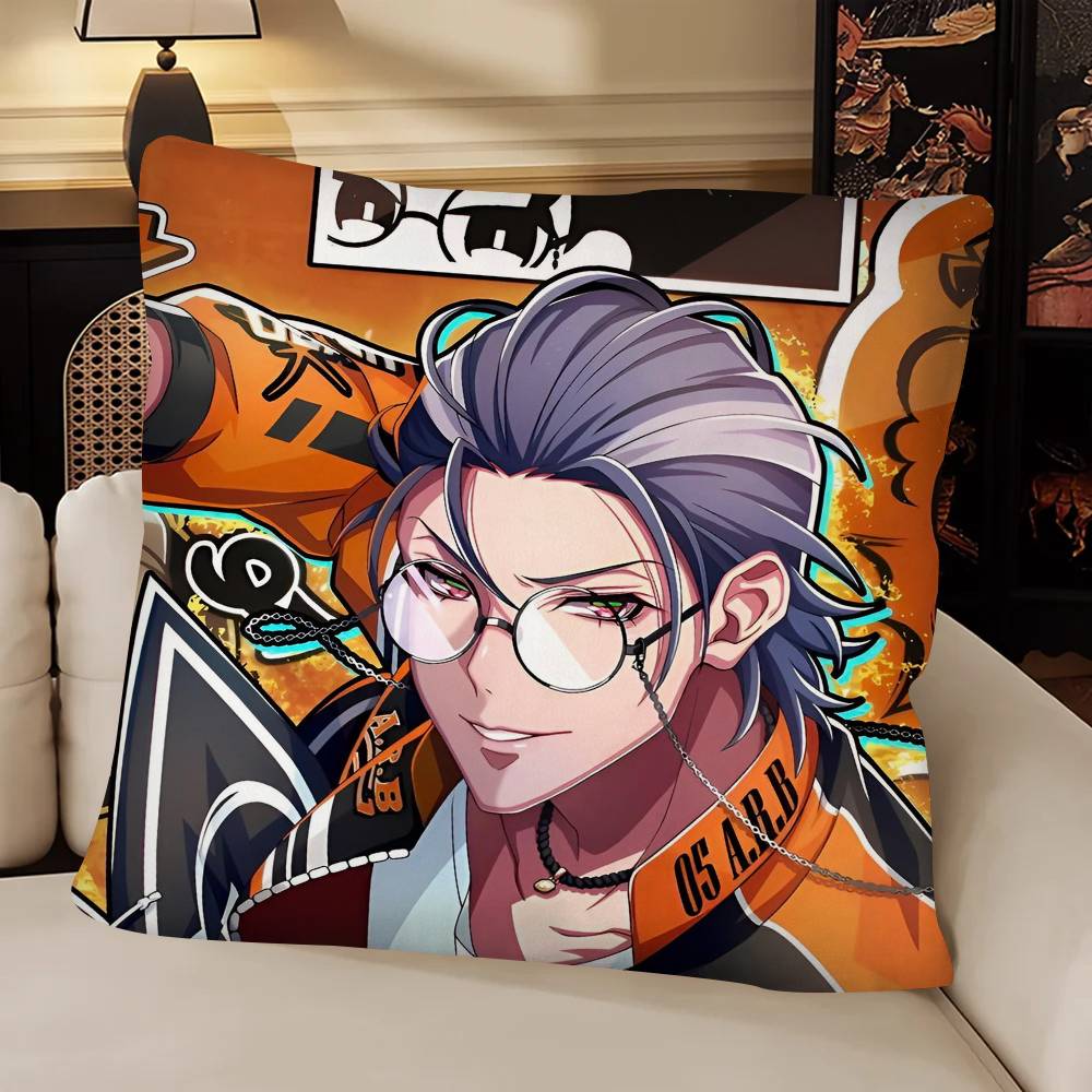 Hypnosis Mic Division Rap Battle Pillow Case Fashion Square Pillowcase Bedroom Sofa Room Ins Decoration Leisure