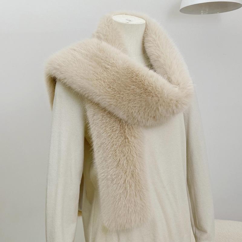 Winter Versatile Imitation Fox Hair Scarve Imitation Fur Long Scarve Fashion High-Class Sense Of Women's Scarve Padded Thickened Warm Scarve