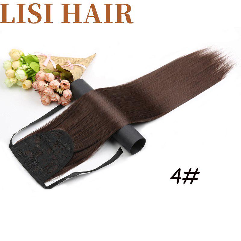 Silky Straight Clip In Drawstring Ponytail Synthetic For Women Hair Extension Heat Resistant Fiber