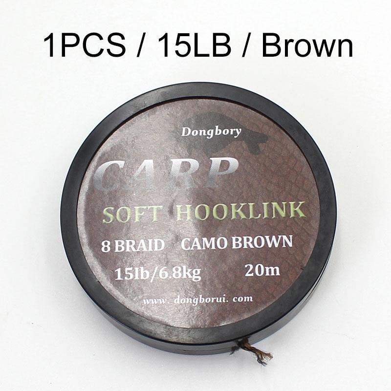 20 м леска для ловли карпа, мягкий крючок, 8 нитей, без покрытия, плетеная леска, аксессуары для рыбалки, терминальные снасти 15 фунтов/25 фунтов/35 фунтов