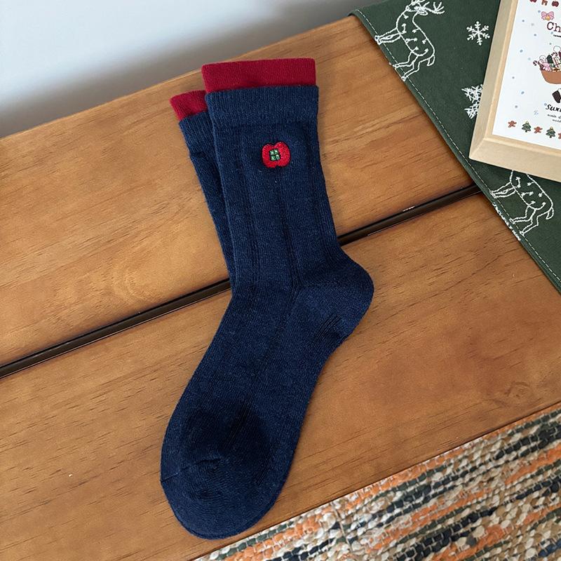 Meier Christmas socks boxed, Korean version of cartoon Christmas gifts cute tube socks