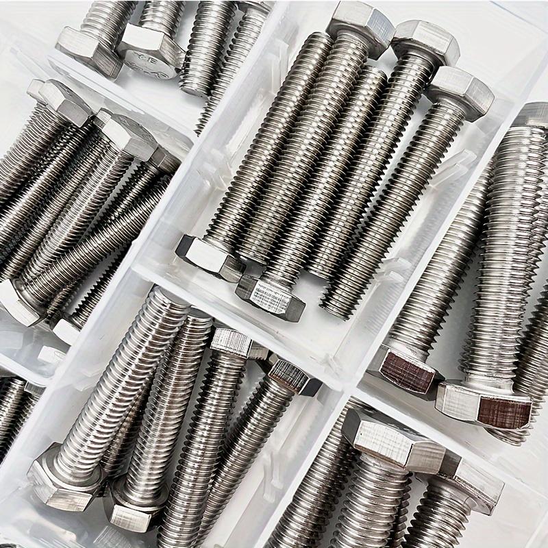 176pcs Stainless Steel M6, M8, M10 Bolts and Nuts Set with Washers - Heavy Duty Industrial Fasteners