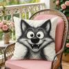 Funny Animal Sketch Cushion Cover Soft Plush Throw Pillow Cover DoubleSided Decorative Cushion Case Sofa Bedroom Home Decor