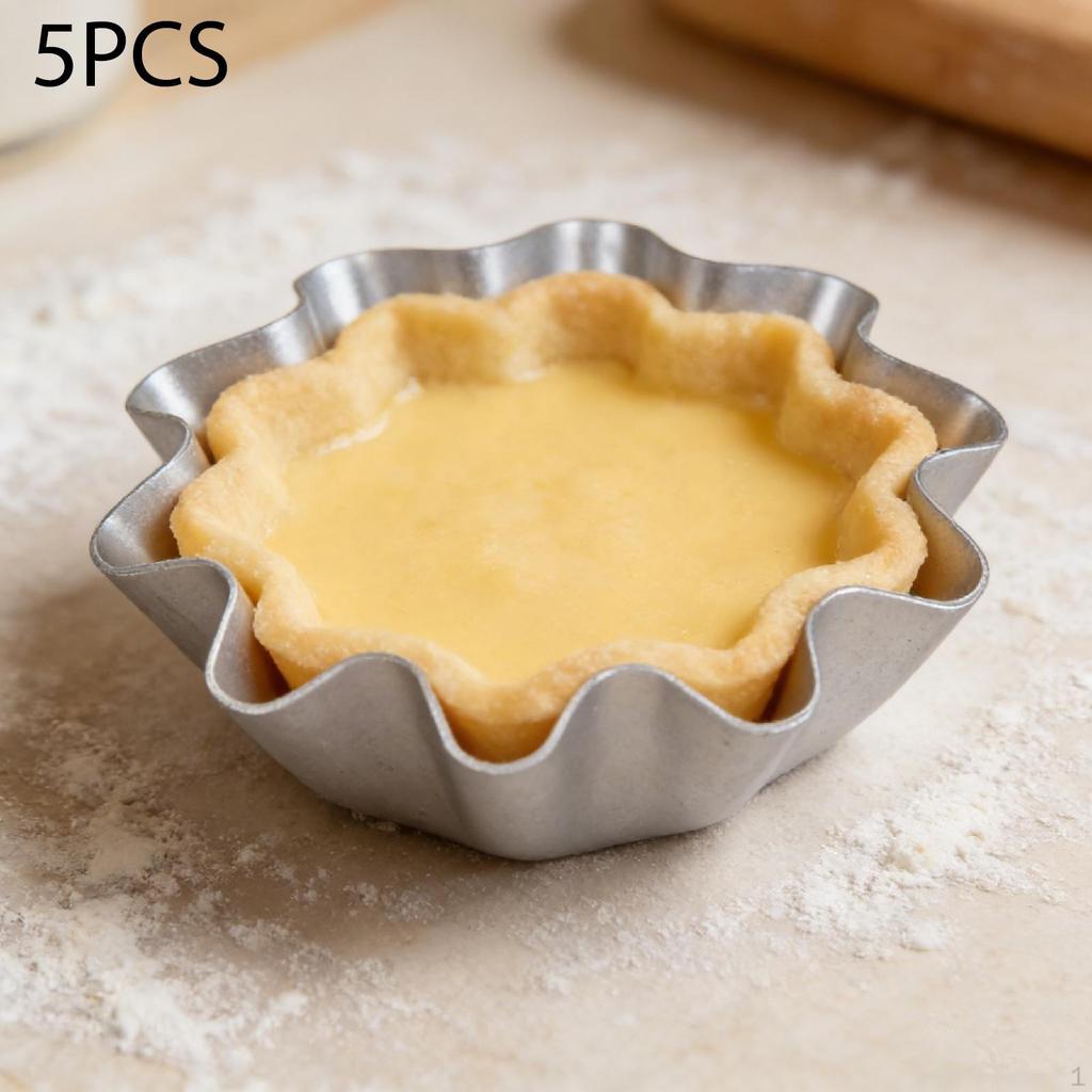 5x Egg Tart Moulds Bakeware Pans for Dessert Cookie Tiny Pie Tartlets