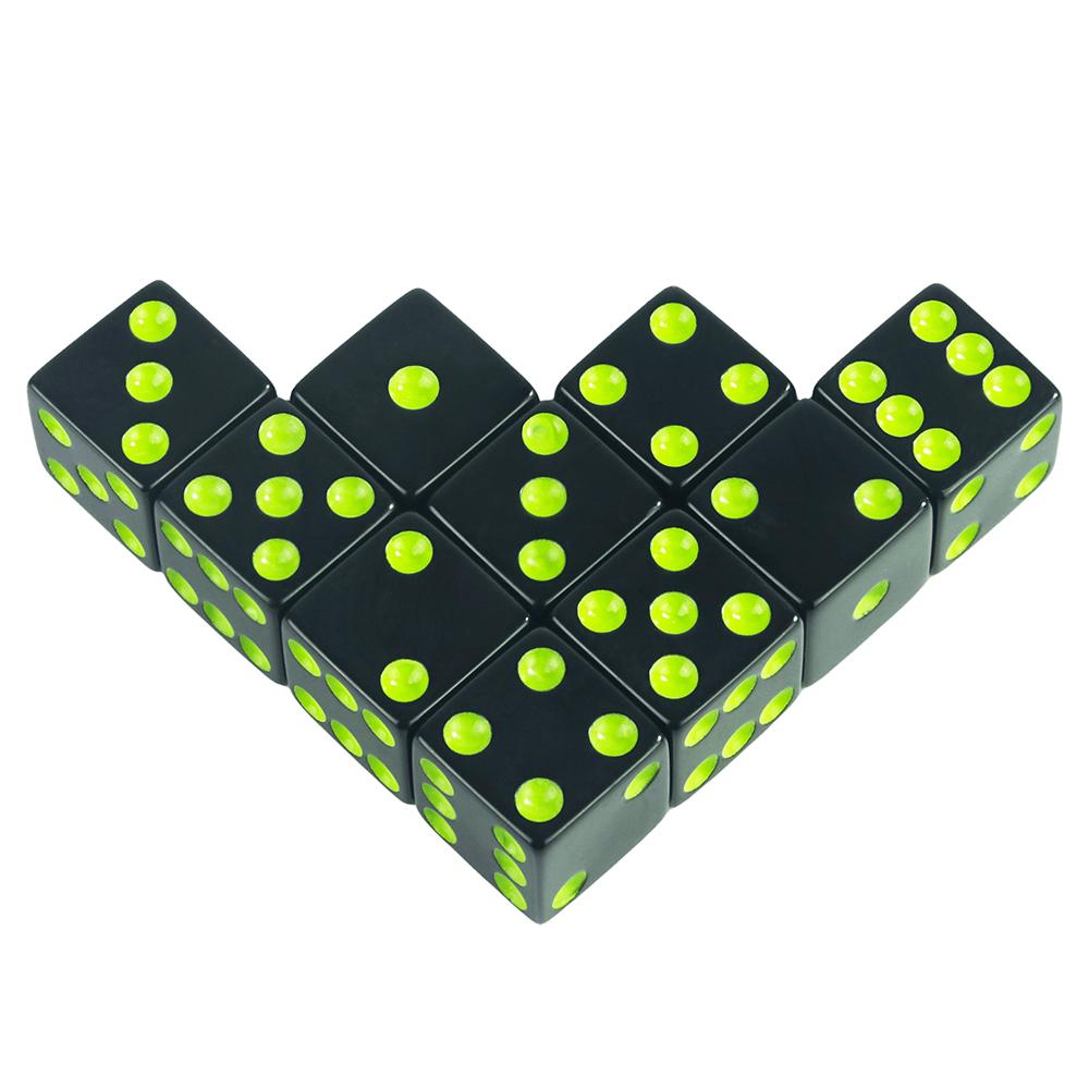 16мм Кубики 6-гранные Непрозрачные Кубики 10 шт. Квадратные Углы Цветные Точки D6 Кубики для Настольной Игры Классной Математической Игры