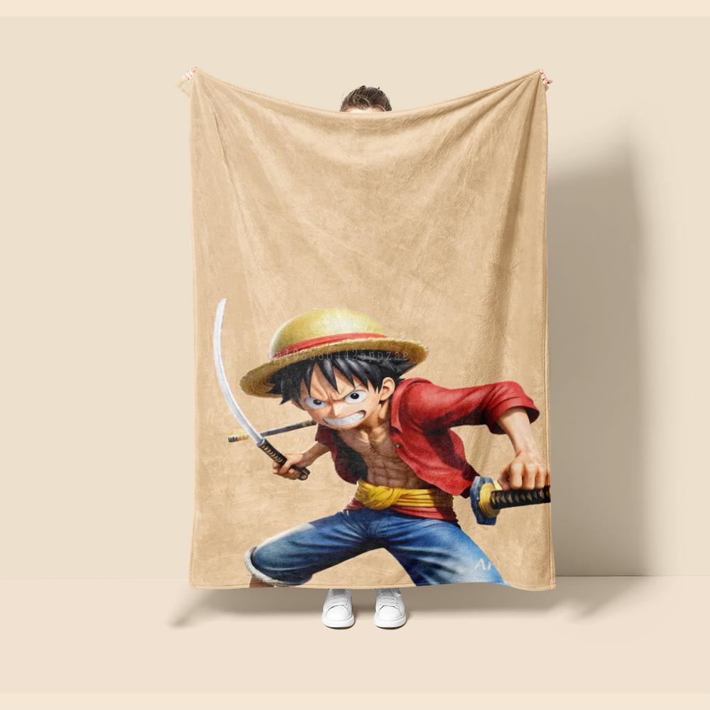 Тонкое фланелевое одеяло One Piece Аниме Луффи Всесезонное одеяло. Для дивана, кроватей, гостиной, дорожное одеяло для пикника Подарки