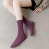 Ladies Spring New Solid Color High Rubber Band Cotton College Wind Tube Cotton Socks