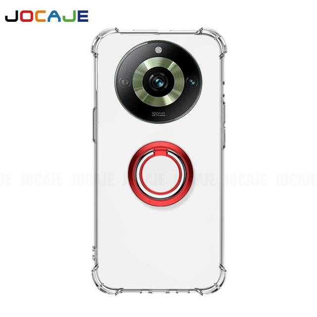 Мягкий прозрачный чехол с подставкой для кольца для Realme 11 10 pro plus 5G 4G, задняя крышка для телефона Realme 11pro, держатель кронштейна, прозрачные защитные чехлы для подушки безопасности