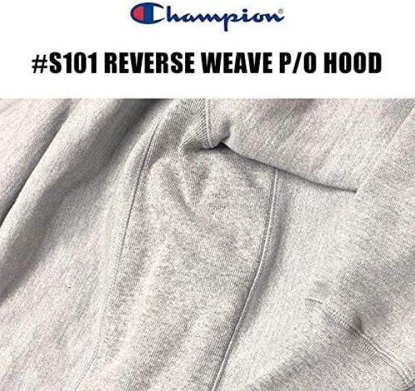 S101 Обратное переплетение пуловер капюшон толстовка однотонная синяя бирка серебристый [Champion] (Л, Серый)