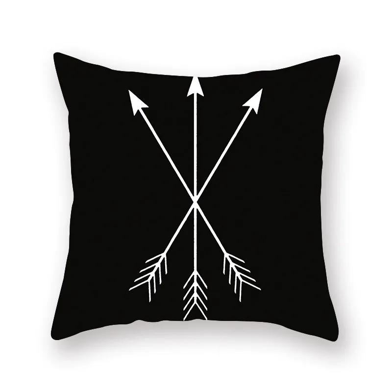 Черно-белый геометрический узор наволочка полиэстер диванная обивка наволочка домашний декор