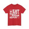 Футболка Eat Sleep Anime Repeat | Графическая футболка с аниме | Образ в стиле манги