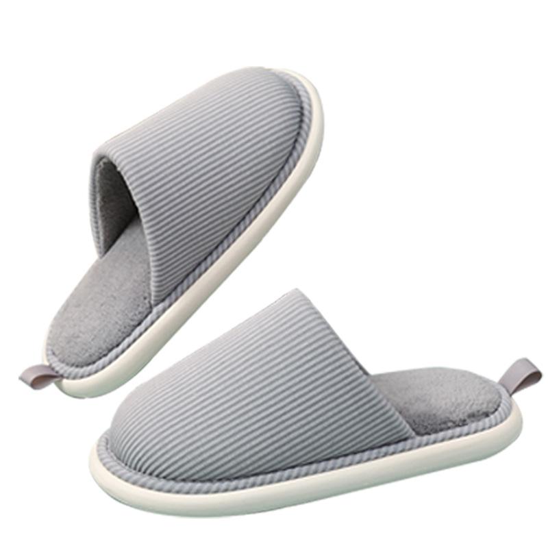 High-end Slippers Cotton Slippers Women's Thick-soled Outer Wear Couple Autumn and Winter Household Indoor Winter Fluffy Slippers Men