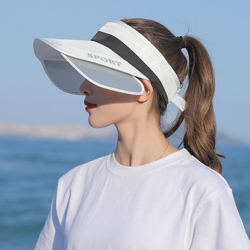 Женская велосипедная дышащая солнцезащитная шляпа с козырьком, женская масштабируемая козырек, пустая верхняя часть, широкие поля, бейсболка, уличные пляжные шляпы с защитой от УФ-излучения