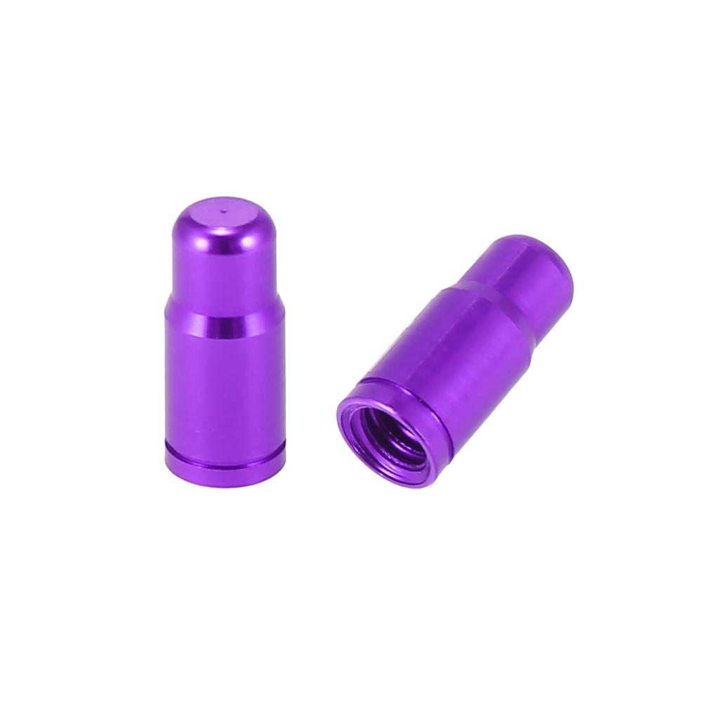 XAUTOHAUX Tire Valve Cap Valve Stem Cap Dust Valve Cap Aluminum Alloy French Type 2 Pieces Purple for Motorcycle