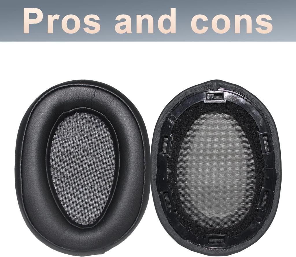 Сменные амбушюры Амбушюры из протеиновой ПУ кожи Подушечки для ушей Совместимы с наушниками Sony MDR-100ABN MDR-100ABN WH-H900N (черный)