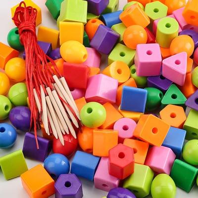 Нанизанная игрушка Монтессори Детские первичные бусины для шнуровки Радужные бусины для шнуровки Игрушки Развивающая игрушка