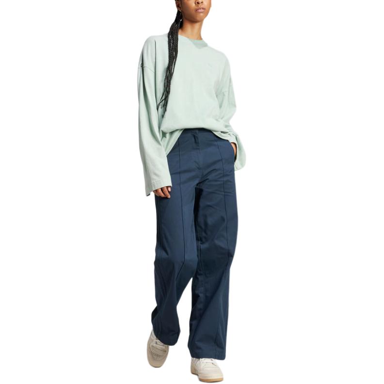 adidas Оригинальные Премиум Essentials Washed Soft Comfortable Loose Long Sleeve Breathable T-Shirt Women T-Shirt Light-Green IW5751
