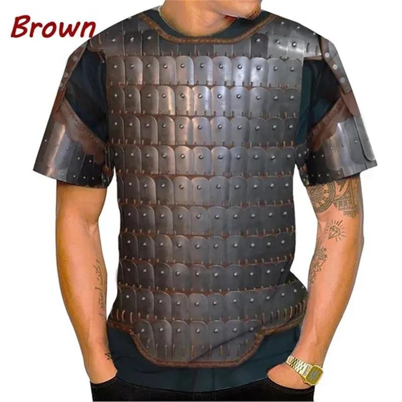Средневековые доспехи 3D принт модная футболка косплей крутые повседневные футболки с круглым вырезом и коротким рукавом для мужчин одежда уличная одежда топы футболка