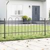 Garden Fence Panel 2 pcs Gray 3.4 x 0.6 m Powder Coated Steel