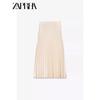 Zaprha 2025 New Arrival Silk Satin Texture Midi Skirt Pleated Dress Height Slim Looking All-Match Tutu 3067401