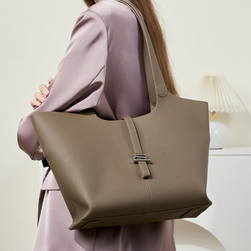 Hifashion Роскошные Натуральная Кожа Большие Сумки Под Мышку На Плечо Для Женщин 2025 Тренд Дизайнерские Сумки-Шопперы Женские Сумки Для Офиса
