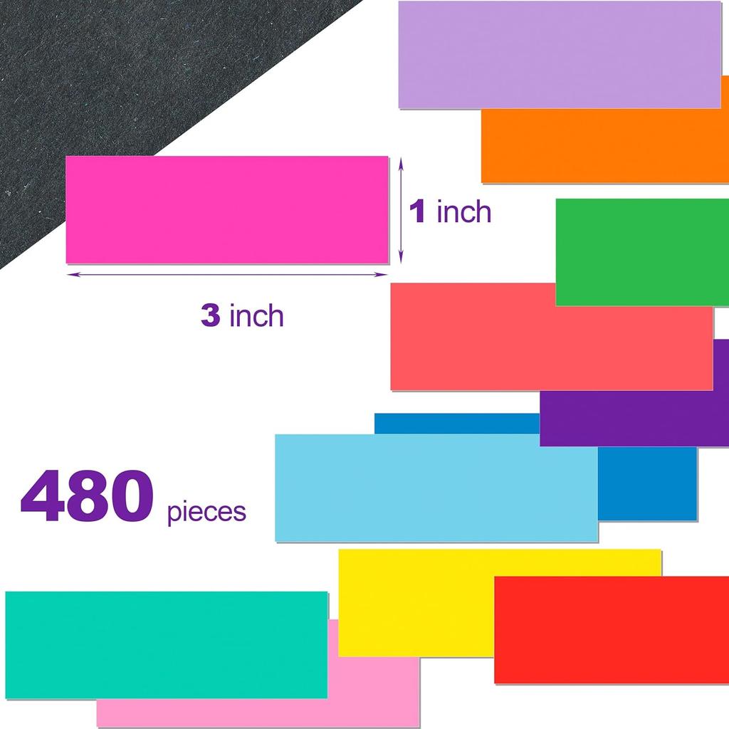YSHIHE Colored Label Sticker in 12 Colors,3 x 1 Inch Rectangle Color- Coding Labels,Self-Adhesive Color Stickers for Inventory,Office - 480 Pack
