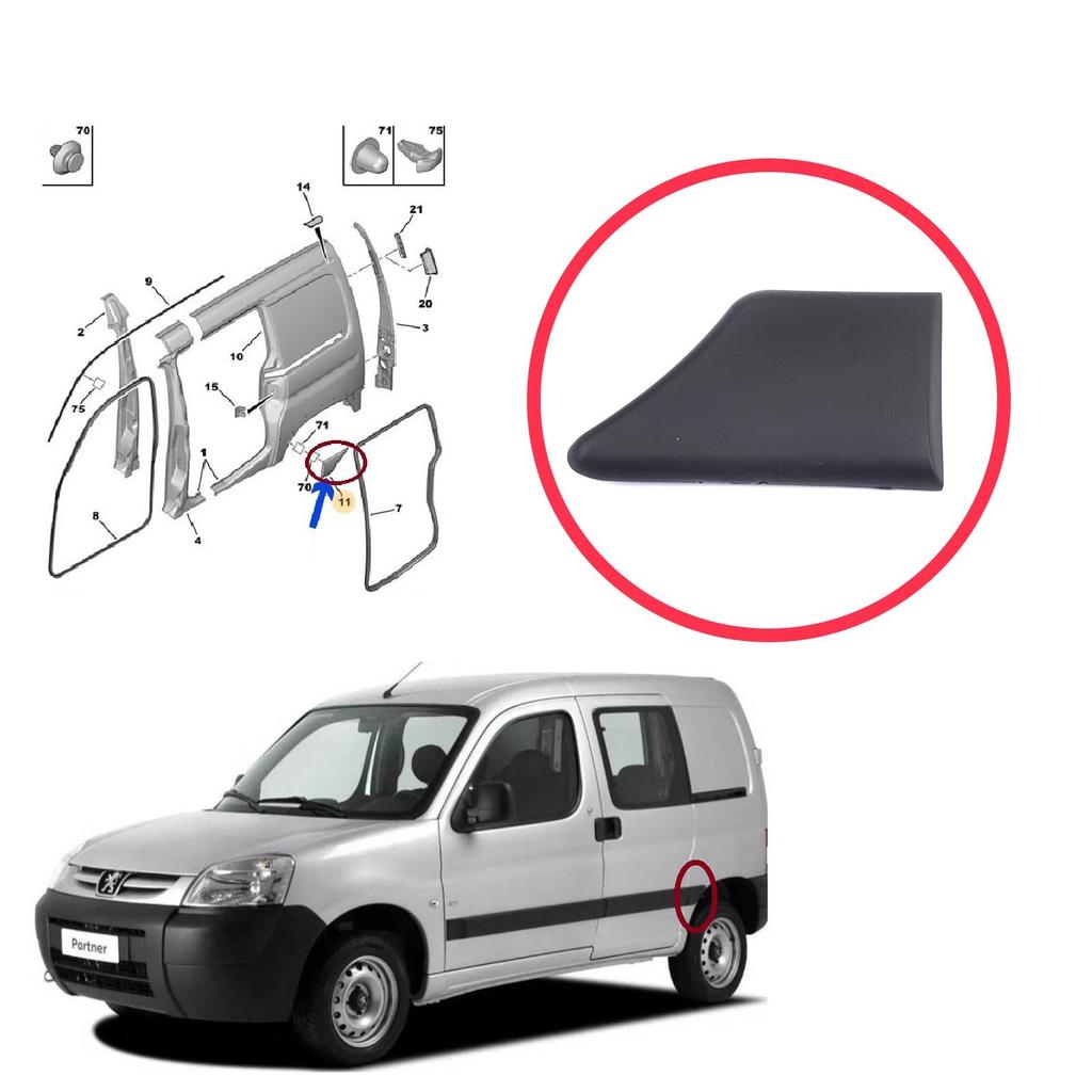 BSP1203-1 Молдинг заднего левого крыла для Peugeot Partner MK1 M49 M59 1996-2008 8547.L8