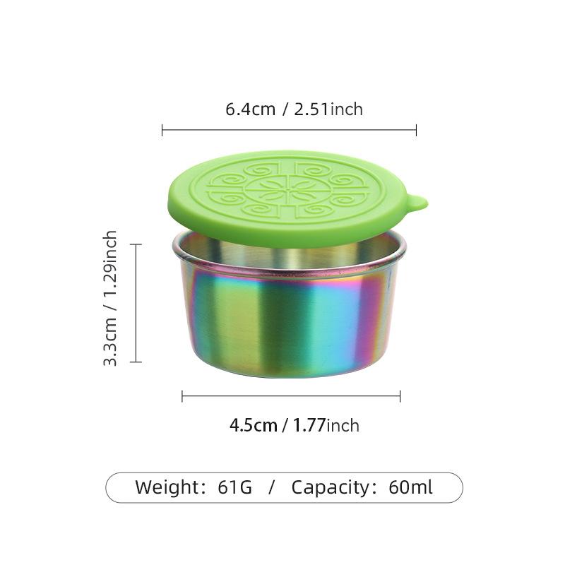 60 мл контейнер для заправки салата герметичная коробка для приправ портативная нержавеющая сталь соусница с крышкой маленькая чашка для приправ