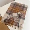 2024 Luxury Korean-Style Women's Wool Plaid Scarf - Warm, All-Season Shawl