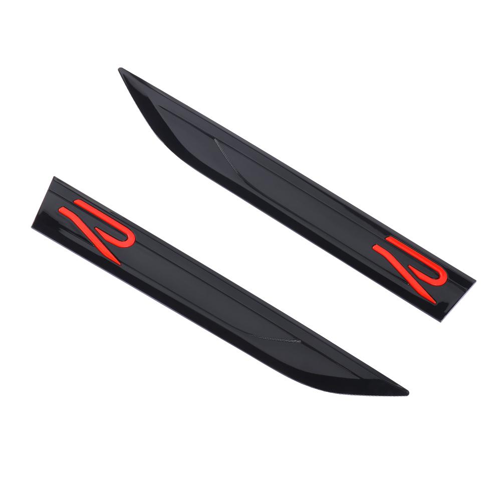 W1412PCS Car Side Fender Sticker ABS New R Emblem Badges Stickers Decoration For Volkswagen Polo Golf Touran Tcross Tiguan Rline GTI