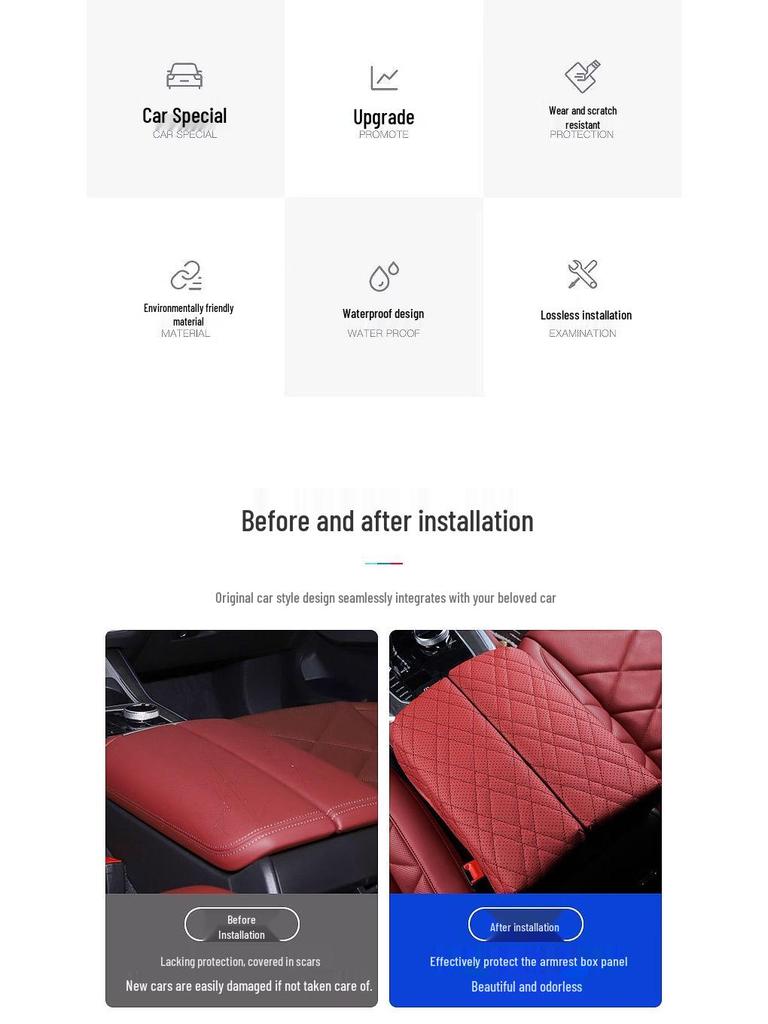 Кожаная накладка на бокс-подлокотник BMW X5/X6/X7 – Центральная подкладка для модификации салона.