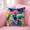 Colorful Graffiti Fashion Cushion Cover Natural Linen Pillow Case DoubleSided Print Decorative Sofa Pillowcase Home Decor Gift