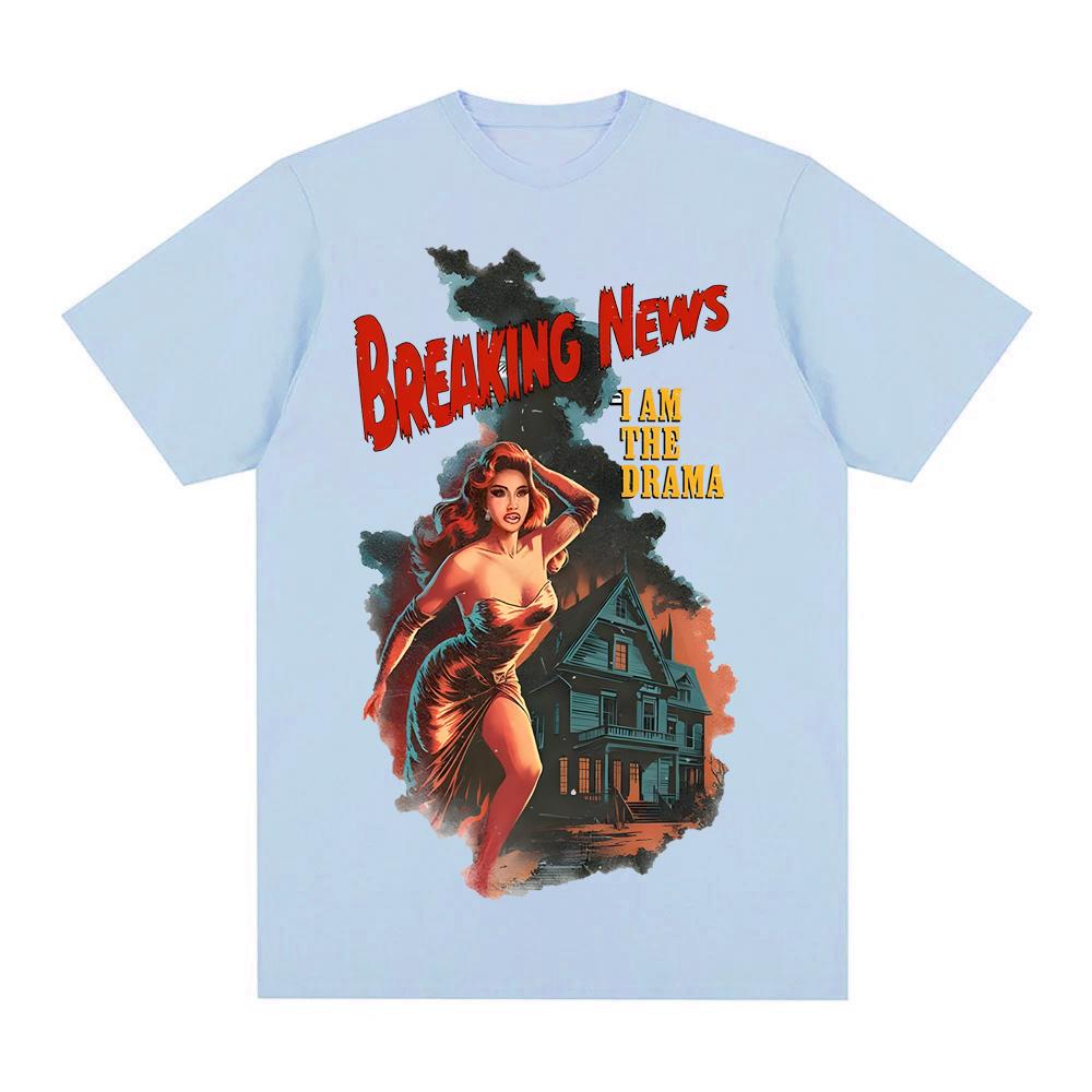 Cardi B - AM I THE DRAMA Альбом Футболка Новая футболка Графическая печать Панк Футболка Круглый вырез Одежда 100% хлопок Футболки Топ