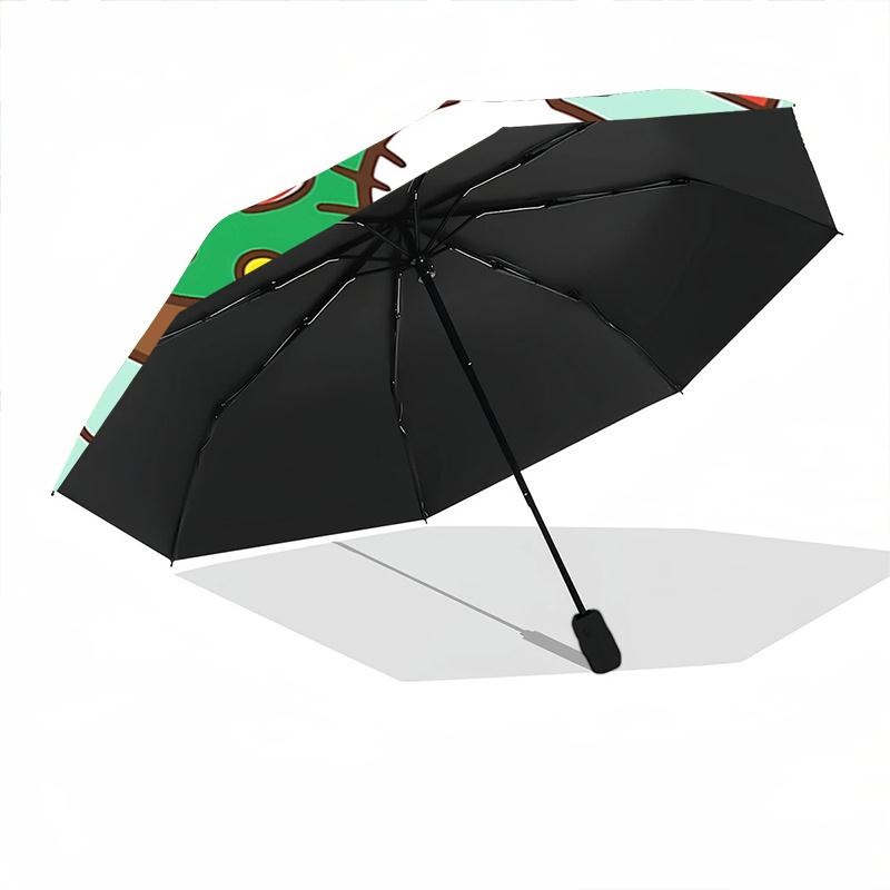 1pc Hello Kitty Christmas Tree Decoration with Automatic Opening/Closing Umbrella, Portable Three-Fold Design, 8-Bone Iron Frame Outdoor Umbrella, Fes