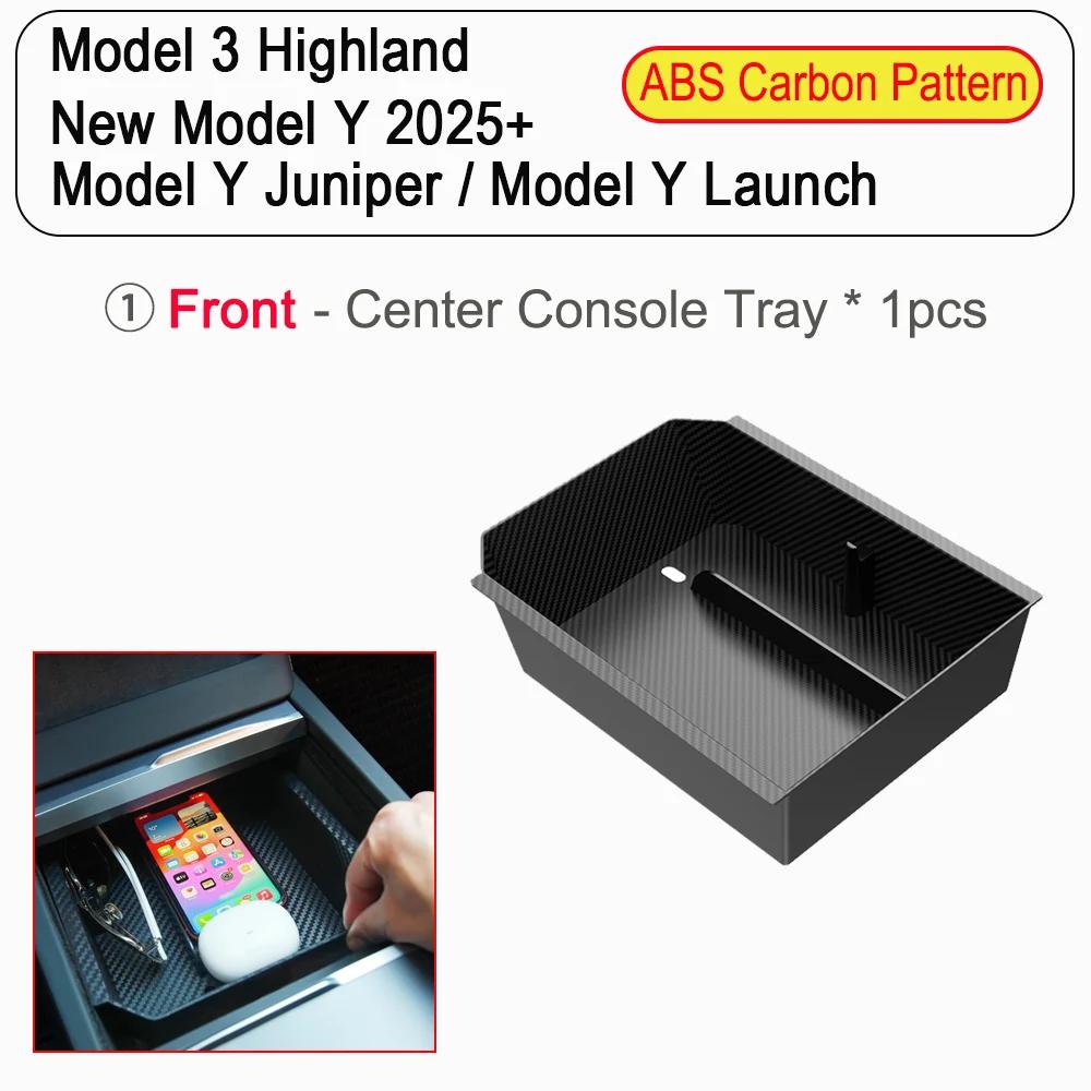 yz Storage Box for Tesla Model Y Juniper Launch 2025 Model 3 Highland Organizer Accessories Center Console Trays Hidden Cup Holder