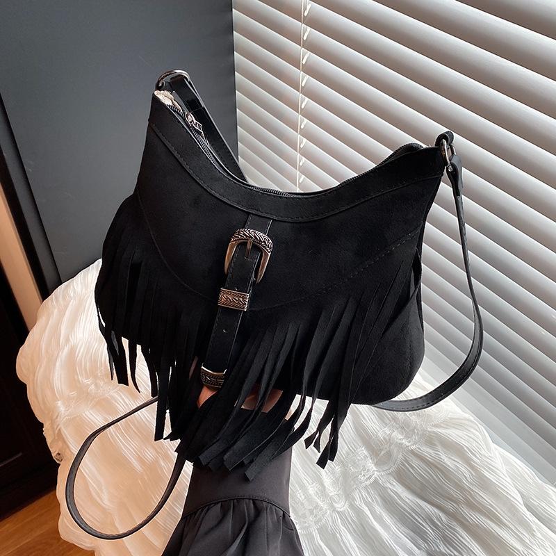 Нишевая сумка-тоут под мышкой с кисточками женская 2025 новая популярная модная высококлассная ретро сумка на плечо сумка-мессенджер для поездок на работу