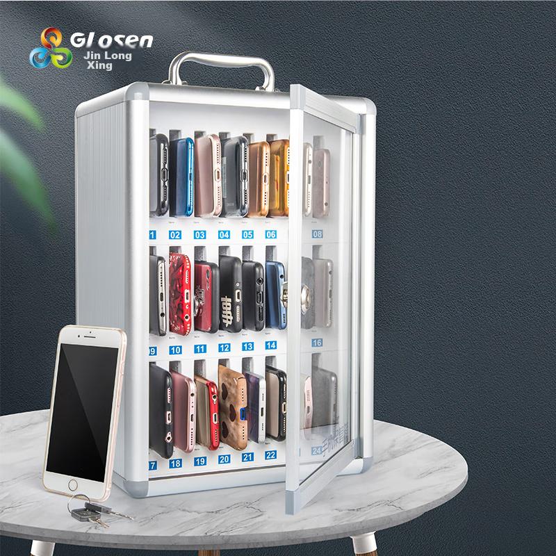 Jinlongxing Mobile Phone Storage Box, Workshop Locker, School Student Office Meeting Aluminum Alloy Lockable Storage Container, 24 Slots