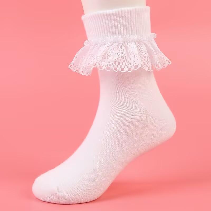 5 пар коротких носков принцессы для детей с оборками, хлопковые кружевные сетчатые носки для детей от 2 до 15 лет