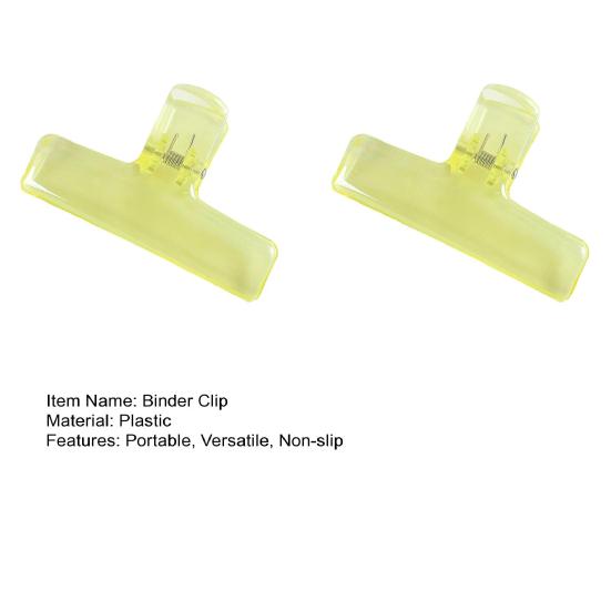 2Pcs Clear Acrylic Binder Clips with Strong Grip Colorful Paper Clips for Office School Home Reusable Binder Clips for Organizing