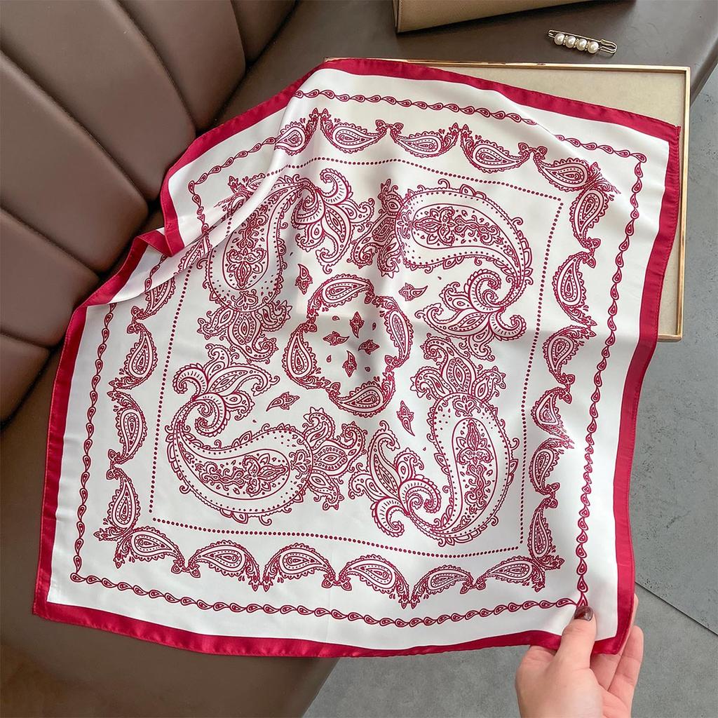 1pcs 70*70cm Square Scarf Women Satin Bandannas Print Scarves Head Band Fashion Lady Hair Shawl Wrap Female Neckerchief Hijab