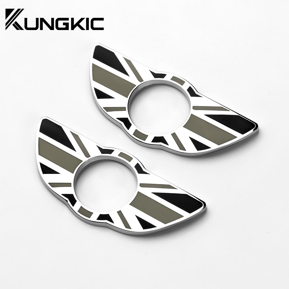 Mini Countryman R60 R61 Interior Door Lock Pin Emblem Sticker, Zinc Alloy, 2Pcs