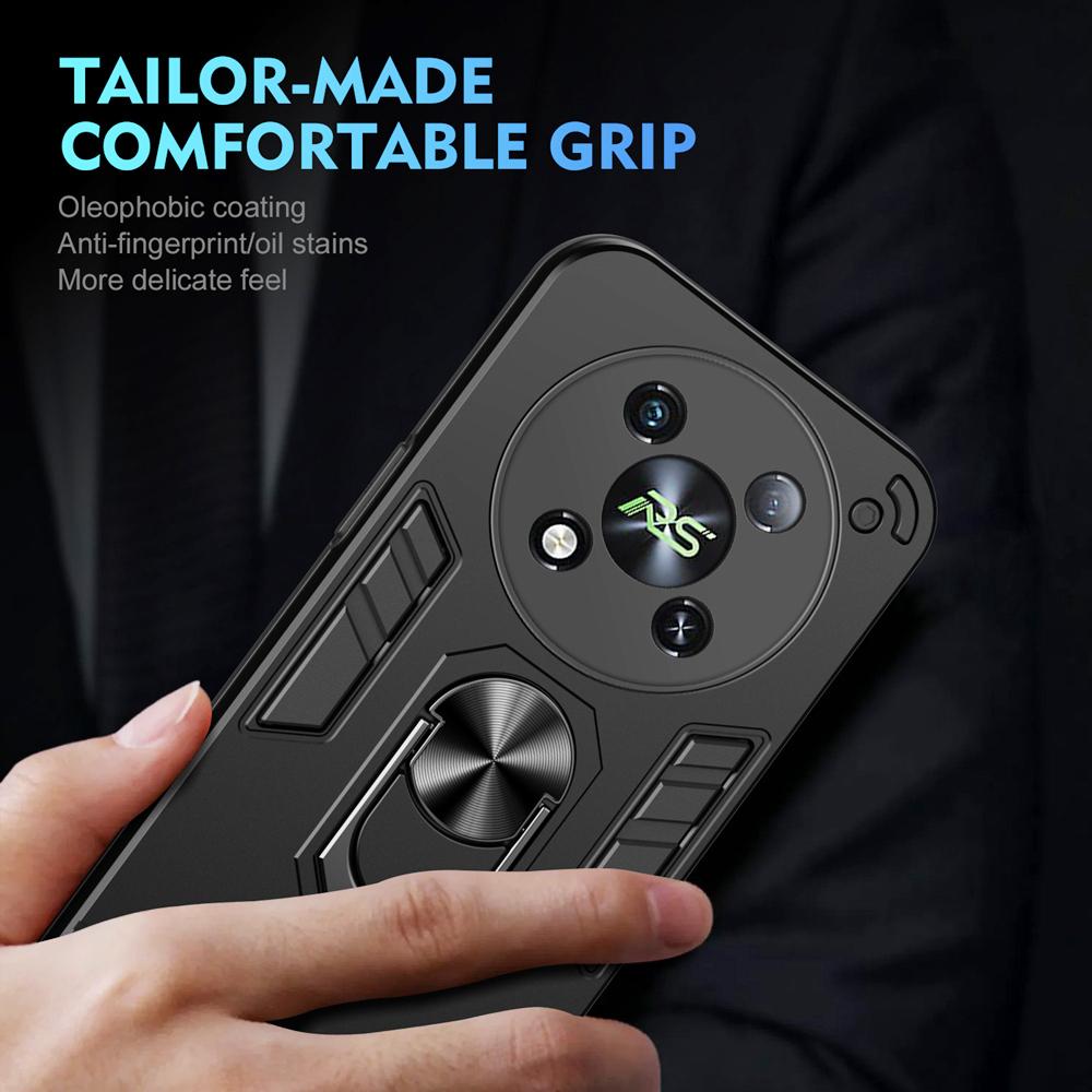 KEYSION Противоударный защитный чехол для Itel RS4 Мягкий силиконовый + защитное кольцо для объектива камеры ПК Подставка для телефона Задняя крышка для Itel RS4