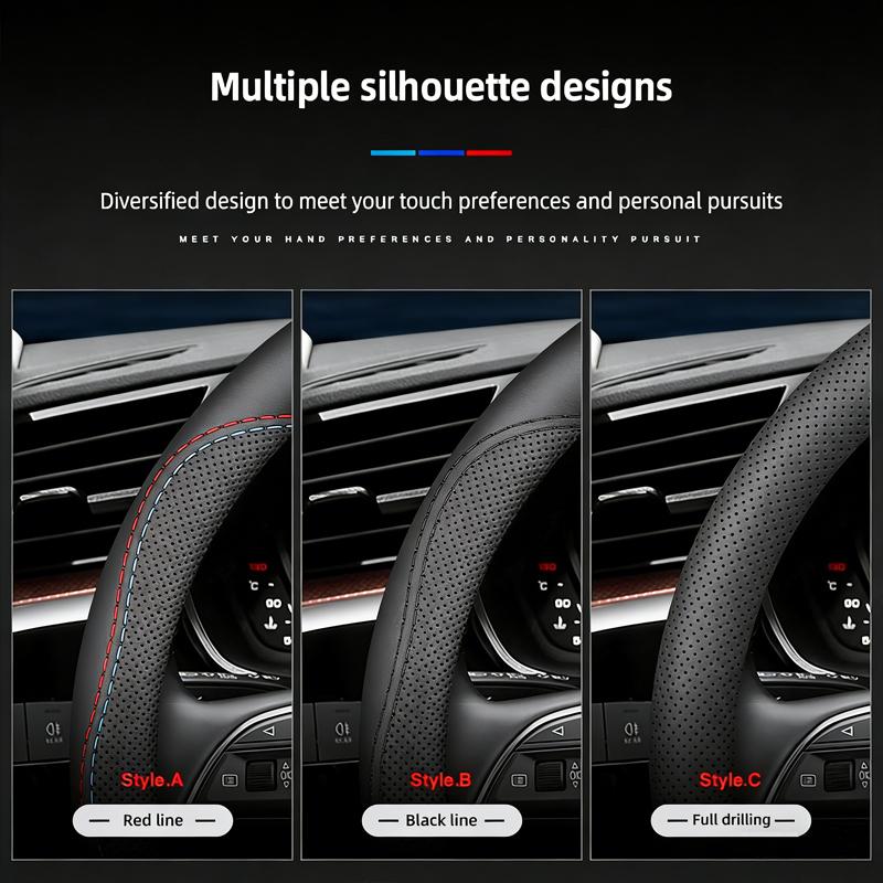 Car Steering Wheel Cover Breathable Leathe Non-Slip Protector For MINI JCW Cabrio Cooper Countryman Aceman Clubman Coupe F57