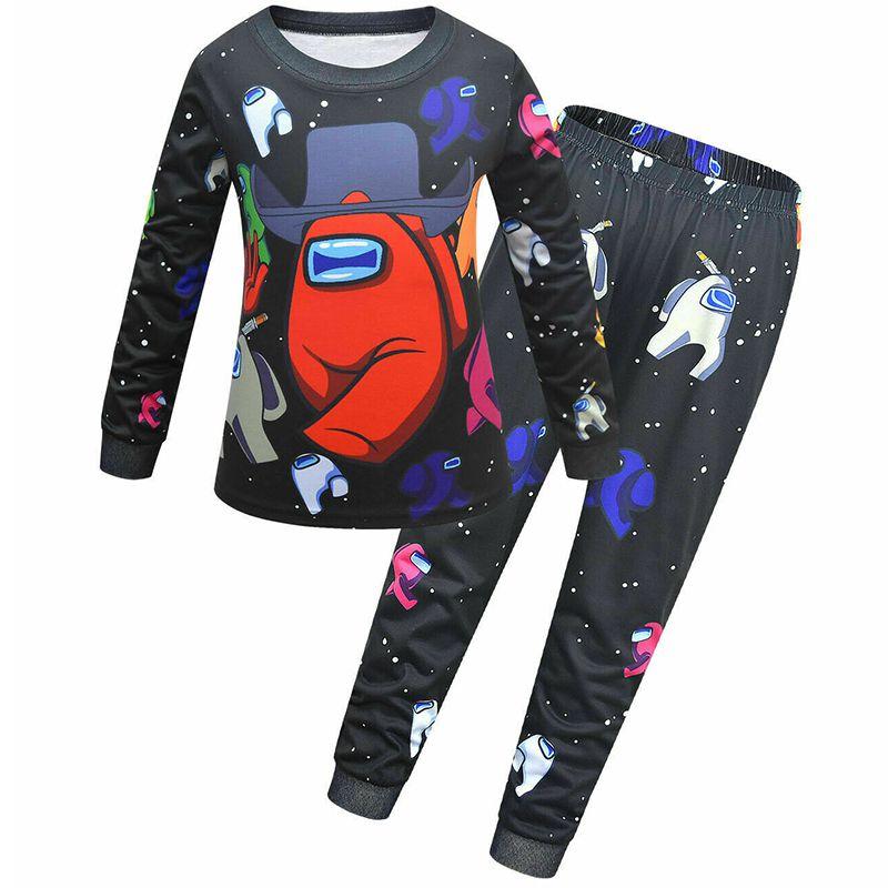 Пижамный комплект с длинным рукавом для детей Among Us, мягкая дышащая ночная одежда