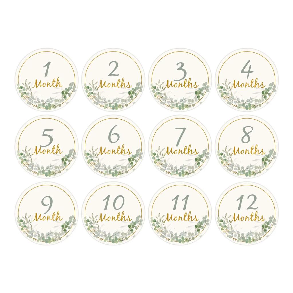 12PCS Baby Photography Birthday Cards 1-12 Month Card Baby Milestone Children Photography Props Birthday Party Decoration Gift