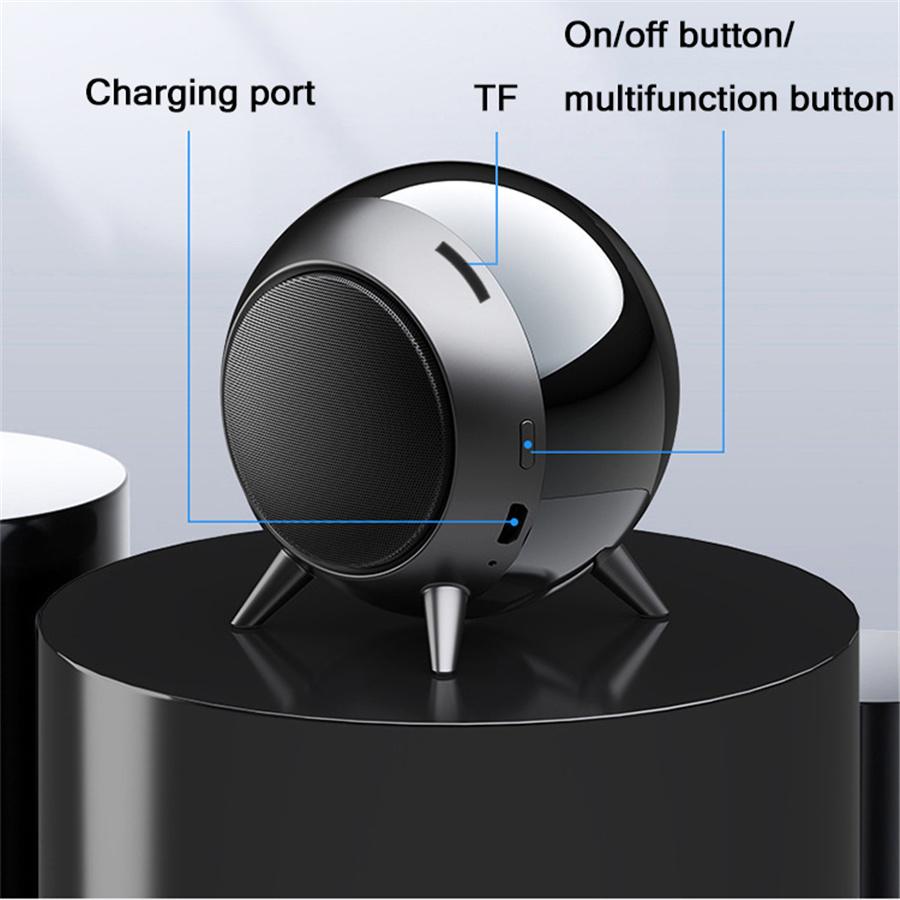 Round Shape Metal Outdoor Bluetooth Speaker, Computer Subwoofer, High Volume, Wireless Sound