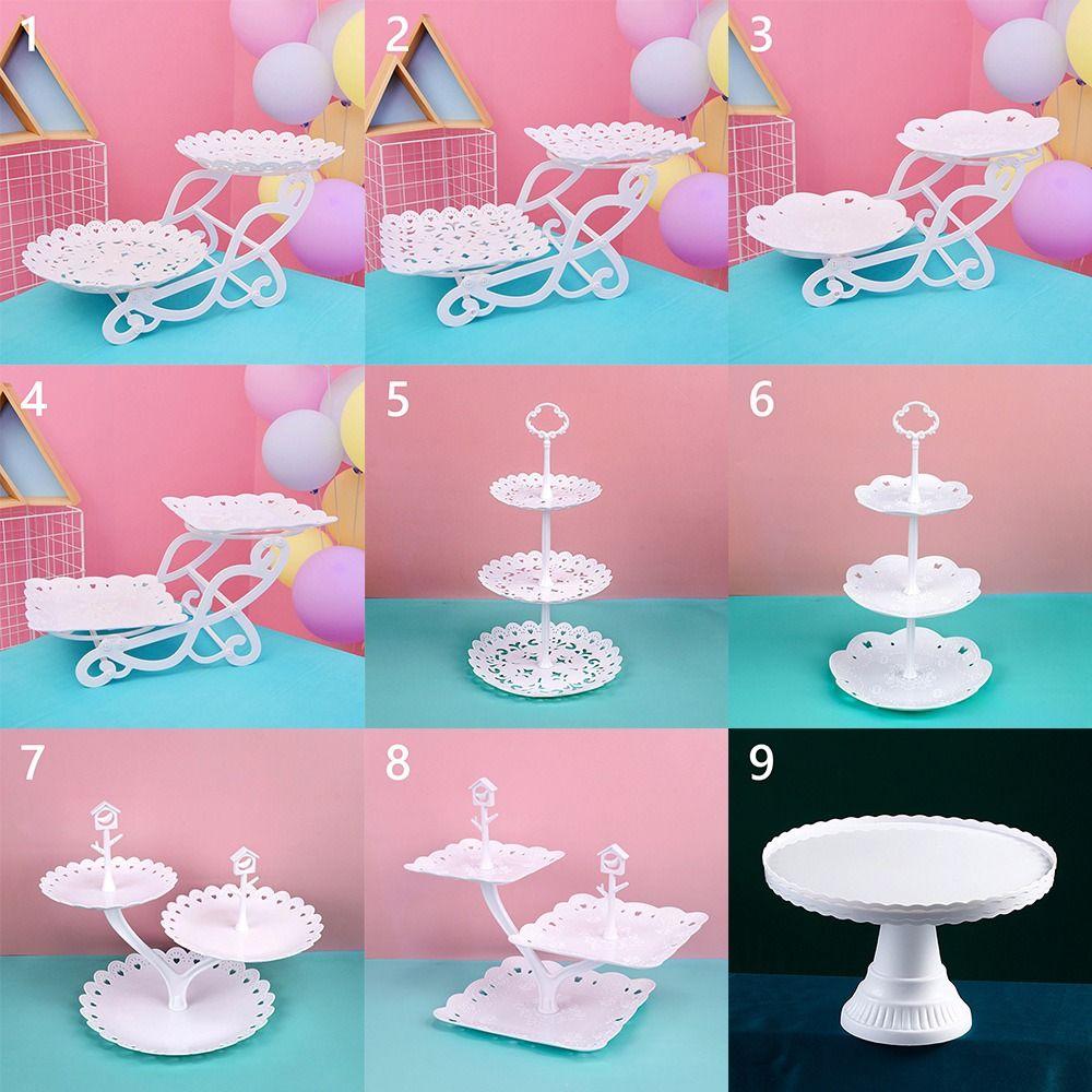 Plastic Cake Stand 2/3-Layers Food Fruit Plate Creative Dessert Rack  Wedding Birthday Party