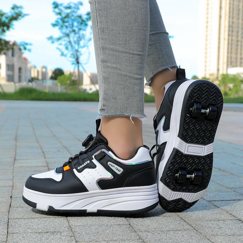 4 Wheel Skating Shoes Speed Roller Skate Children's Deformation Roller Skating Shoes Sports Wheel Shoes Dual-use Racing Sneaker