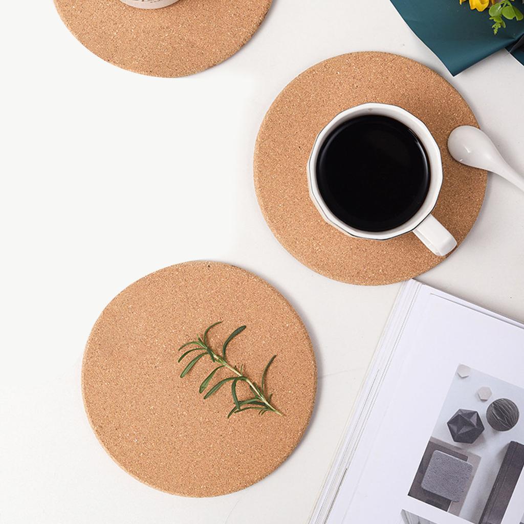 Heat Resistant Cork Trivet 19cm Round Natural Wood Table Protector For Hot Pots Pans And Dishes Eco Friendly Kitchen Essential
